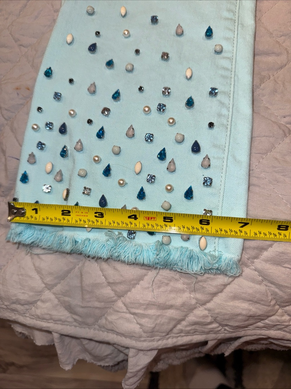 Lilly Pulitzer South Ocean Crop Flare Whisper Blue Jean Size 2 Beachy Resortwear - Picture 6 of 8